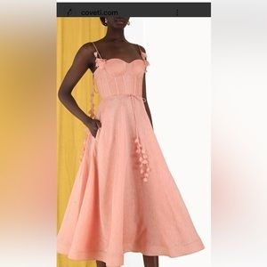 ZIMMERMANN wonderland midi corset dress new w/o tags. Dusty pink.  AU 1 ( 4-6)